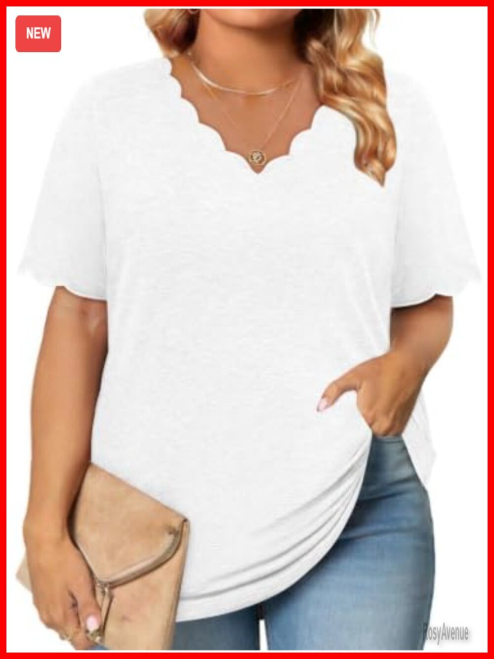 Plus Size Womens V-Neck Short Sleeve Tunic Tops Casual Summer T-Shirts